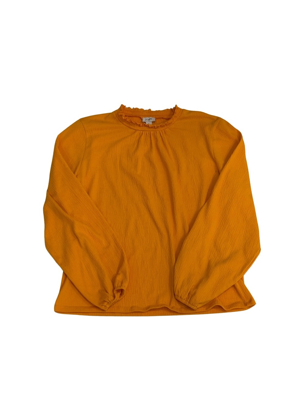Like New: J.Crew Marigold Ruffle Neck Balloon Sleeve Textured Top | Size S